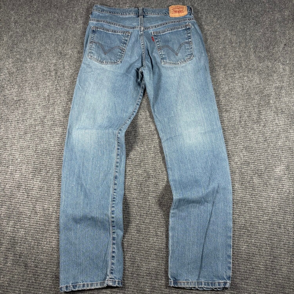 Vtg Levi 505 Nouveau Low Straight Jeans Womens 10M Blue Good Light Wash Denim